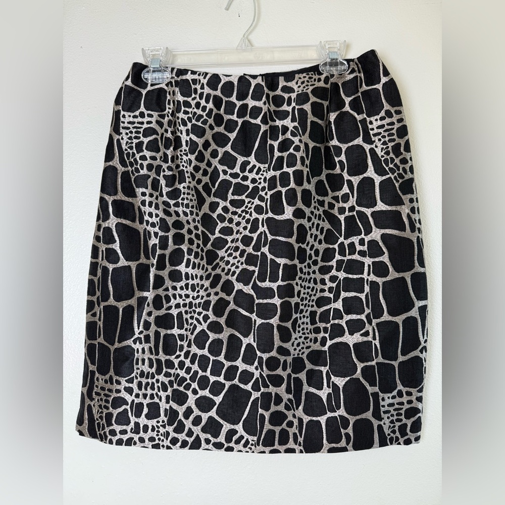 Carlisle Black and metallic Abstract Print Pencil Skirt